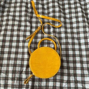 Zara Yellow Round Crossbody Bag